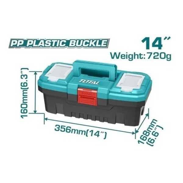 Caja Valija Herramientas 14 Broche Plastico Total Tpbx0141