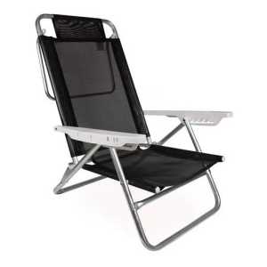 Reposera Silla Mor Summer 6 Posiciones Negra Respaldo Alto