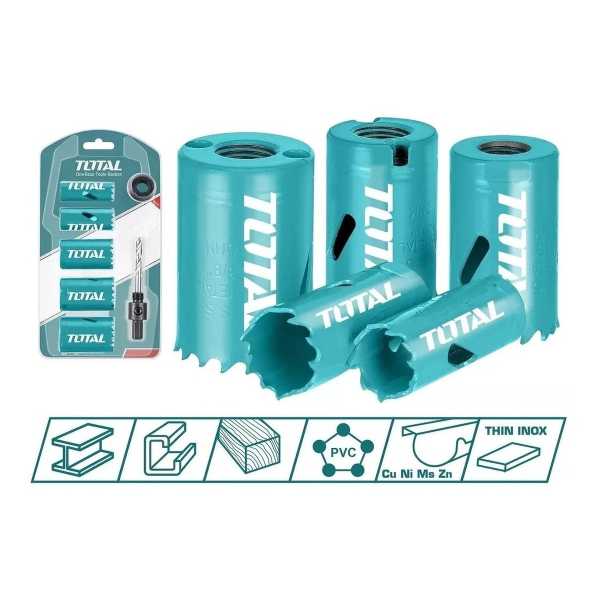 Juego 7 Mechas Bimetal Copa Madera Metal Pvc Total Tacsh1071 - Imagen 2