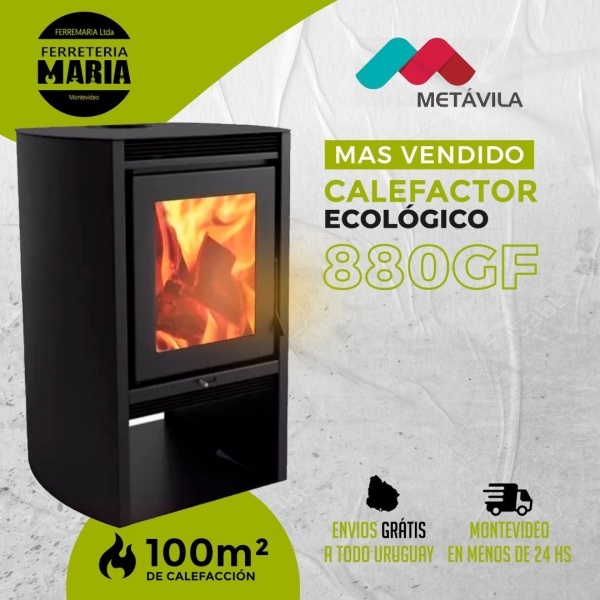Estufa Calefactor A Leña Ecológico Metavila 880gf 100mt2 - Imagen 2