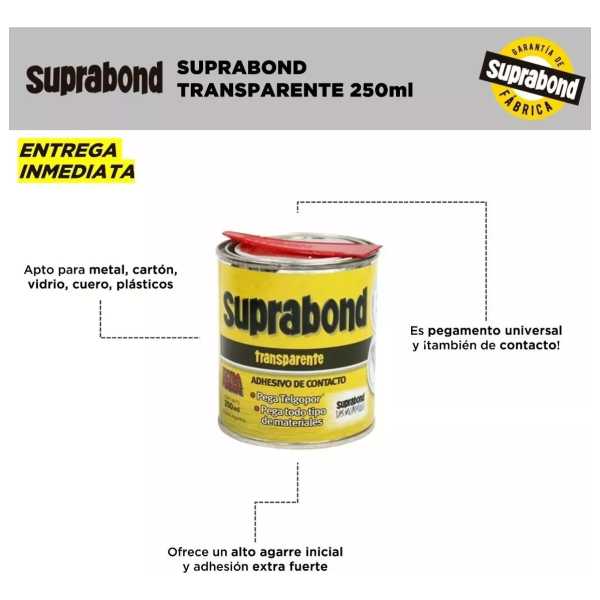 Adhesivo Suprabond Transparente Extra Fuerte En Lata 250ml - Imagen 4