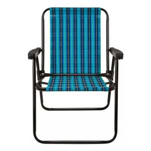 Silla Reposera Alta Acero Negro Mor Plegable Maria