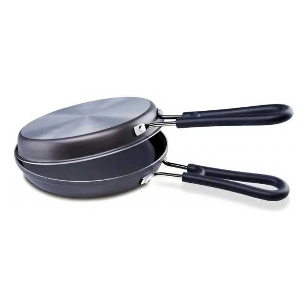 Sarten Doble 24 Cm Teflon Tramontina Omeletera Gris Oscuro - Imagen 2