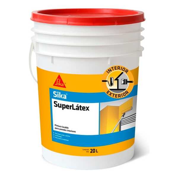 Pintura Lavable Antihongo Superlatex Sika Blanco 20l Acabado