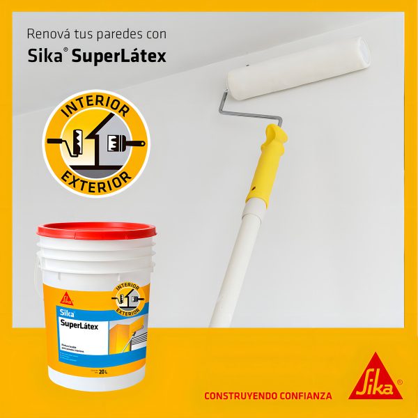 Pintura Lavable Antihongo Super Látex Sika X 4 Lt Color Blan - Image 2