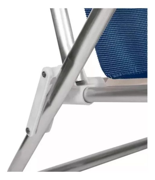 Silla Reposera Mor Plegable De 8 Posiciones Azul Marino - Image 3