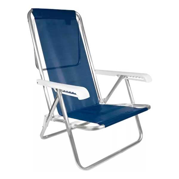 Silla Reposera Mor Plegable De 8 Posiciones Azul Marino