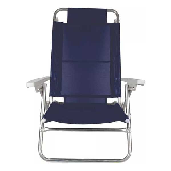 Silla Playera Summer 6 Pos Aluminio Azul Marino