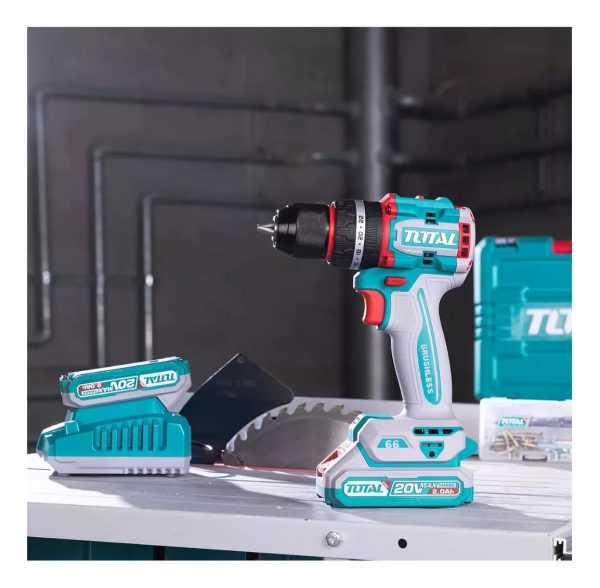 Taladro Percutor Atornillador Total 20v S/carbones 66 Nm Sin - Imagen 3