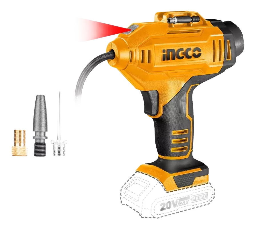 Inflador Compresor 20v P20s Sin Baterias Ingco Cacli2018