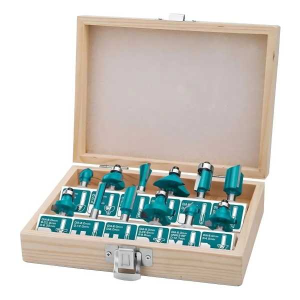 Set De 12 Fresas Para Router Total - 6mm, Juego Accesorios - Imagen 4