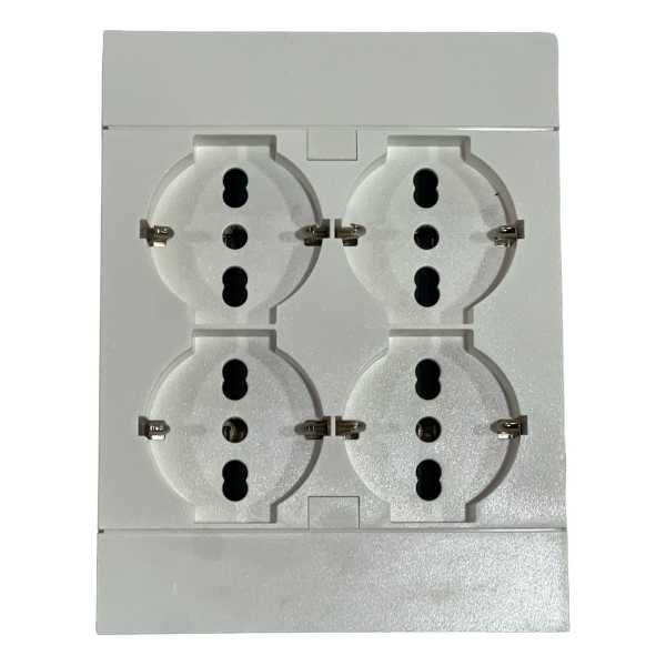 Plaqueta 4 Tomas Shucko Electraline Tomacorriente
