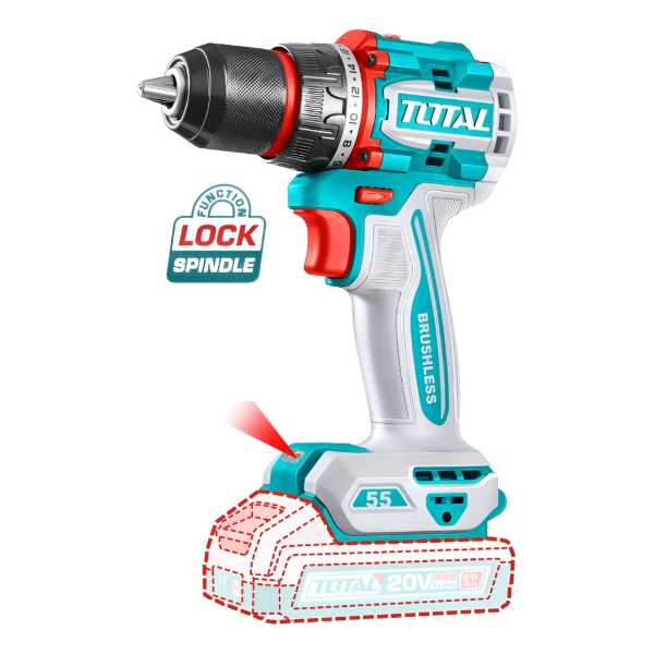 Taladro 20v 55nm 13mm 22+1 Compacto Brushless Industrial