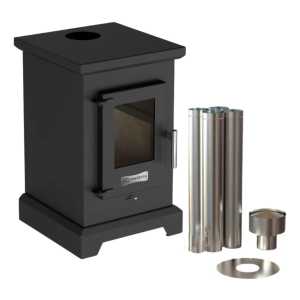 Calefactor A Leña Doble Comb Dublin 50m2 Kit Techo Metavila