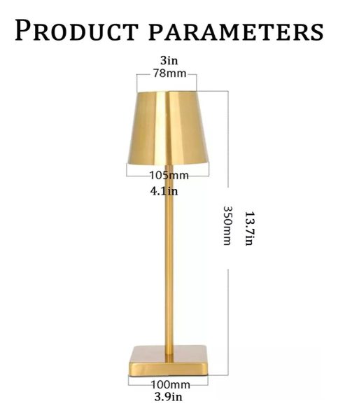 Lampara Portatil Mesa Tactil Recargable Inalámbrica Aluminio - Imagen 16