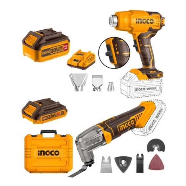 Kit 20v Pistola De Calor Herramienta Multifuncion Ingco