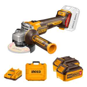 Amoladora 20v Ingco + 2 Baterías 4ah + Cargador Y 10 Discos
