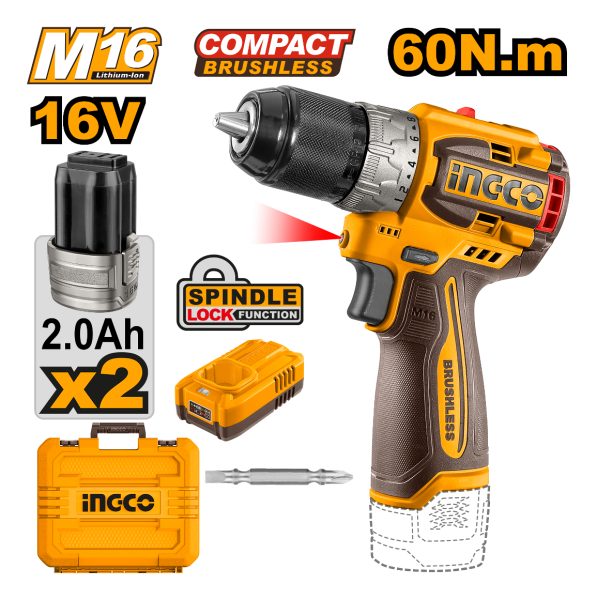 Atornillador Compact A Bat Cdli16682 Ingco Color Naranja - Imagen 2
