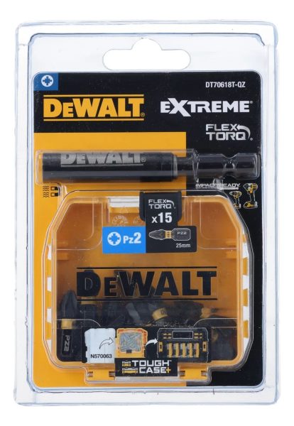 Set 16pcs Puntas Impacto Pz2 X 25mm + Extension Dewalt Dt706 - Imagen 2