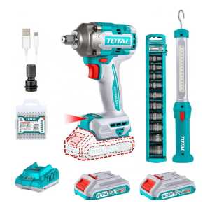 Kit Inalámbrico Total: Llave Impacto 20v 1/2'' Motor Sin Car