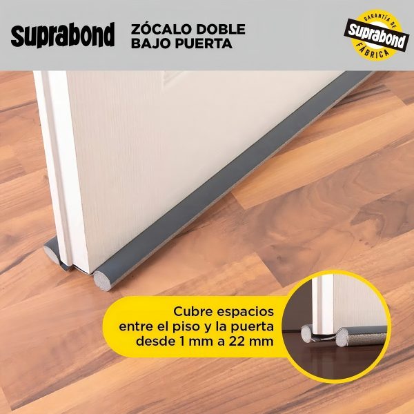 Zócalo Burlete Suprabond Doble Bajo Puerta 95cm - Negro - Imagen 10