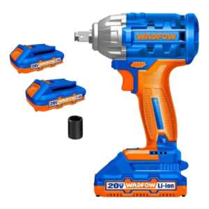 Wadfow Llave De Impacto Inalámbrico 20v+2 Bat+ Cargador Colo