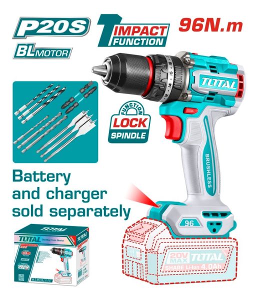 Taladro De Impacto Inalámbrico Total Brushless Tidli209681 - Imagen 2