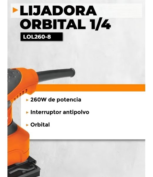 Lijadora Profesional Orbital Lüsqtoff Lol260-8 Naranja 50hz - Imagen 3