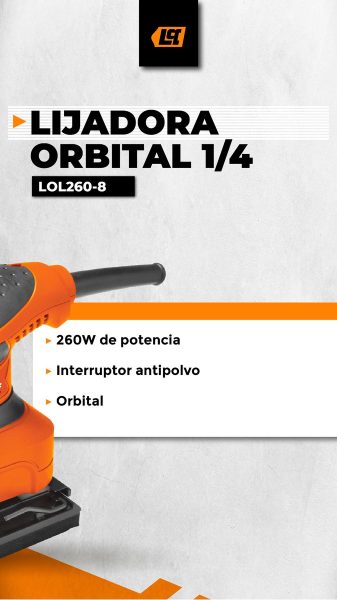 Lijadora Profesional Orbital Lüsqtoff Lol260-8 Naranja 50hz - Imagen 7