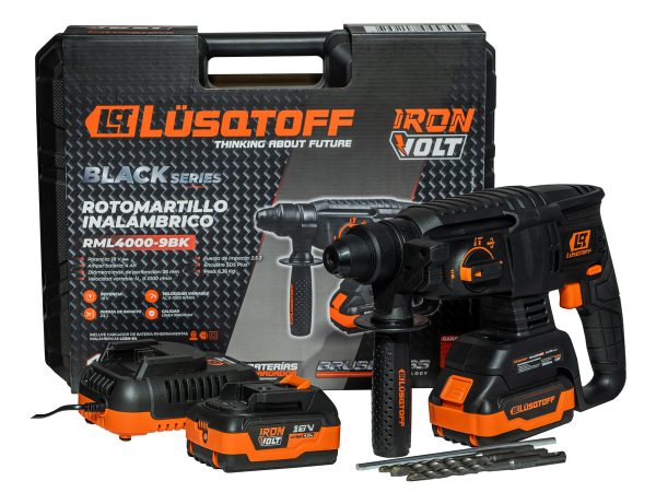 Rotomartillo Inalámbrico Lusqtoff Rml4000-9bk 2 Baterías 4ah - Imagen 4