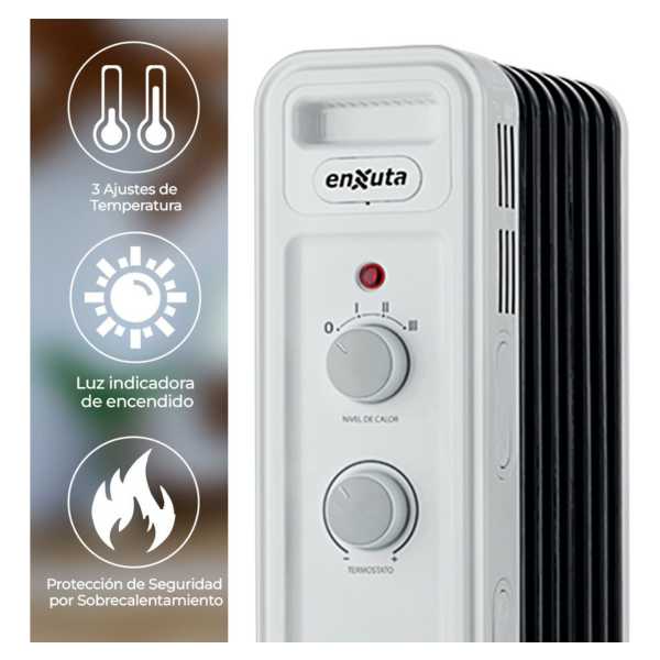 Enxuta Raenx971 Radiador De Aceite 7 Elementos 1500 W Termos - Imagen 4