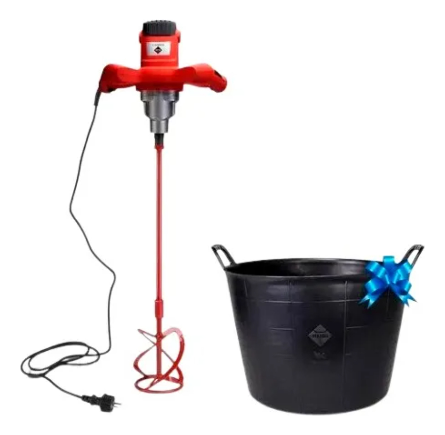 Mezcladora De Mortero Y Pinturas Rubimix-7 + Balde Goma 40 L