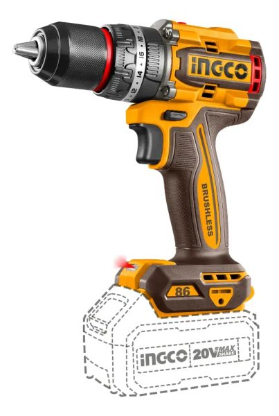 Taladro Atornillador Percutor 86nm 20v Ingco C/bat Y Carg - Imagen 2
