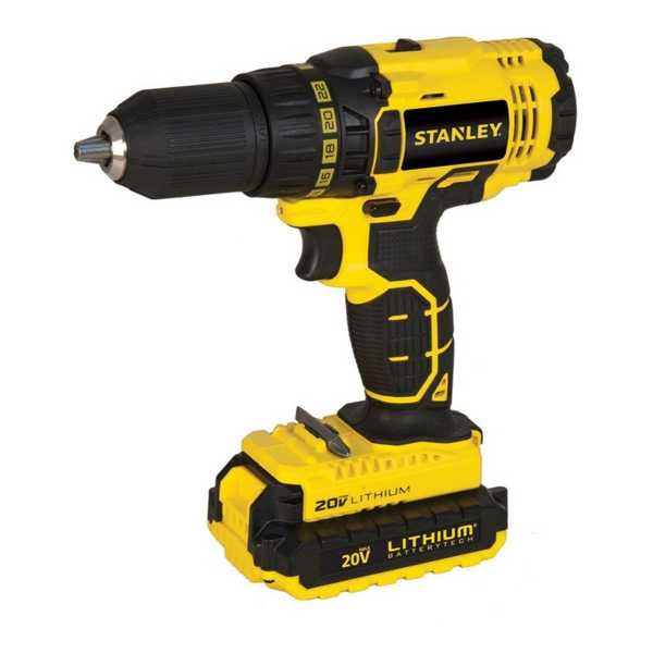 Taladro Atornillador Inalámbrico De 13mm Stanley Scd20c2 + A