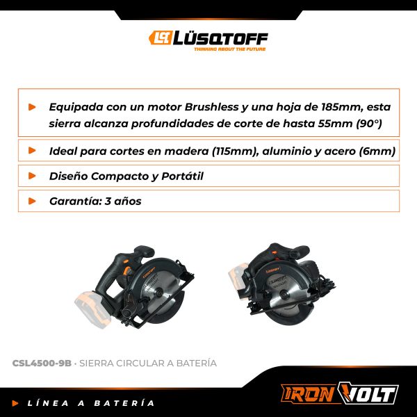 Sierra Circular Inalámbrica Brushless Profesional Black Seri - Imagen 5