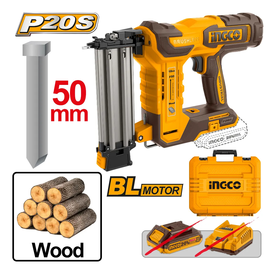 Clavadora A Bateria Valija S/bat S/cargador Cbnli5005 Ingco - Imagen 2