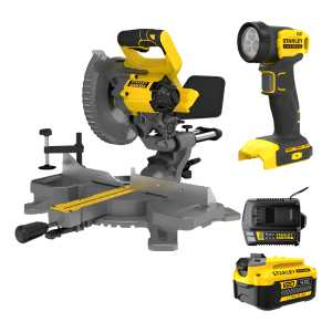 Sierra Ingleteadora 20v Stanley + Carg + Bat + Linterna