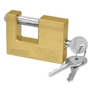 Candado De Bronce Con Perno Antipalanca 80mm Total 3 Llaves