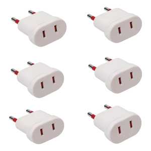Adaptador Conatel Ficha Americana Blanco Pack 6