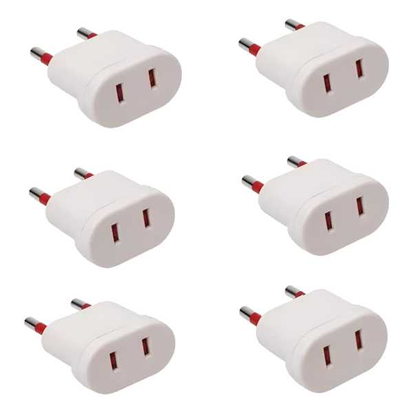 Adaptador Conatel Ficha Americana Blanco Pack 6