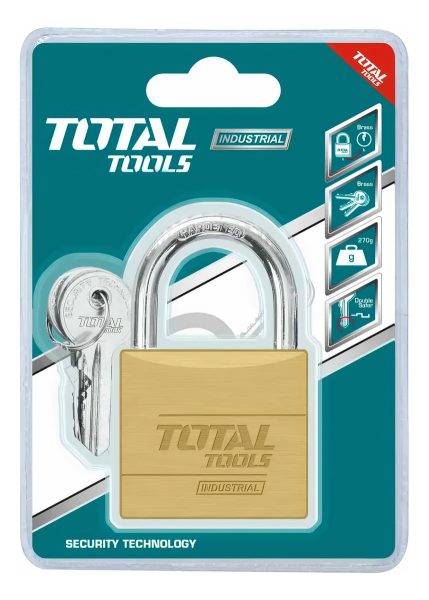 Candado Plano Total - 60mm, Bronce, Incluye 3 Llaves - Imagen 3