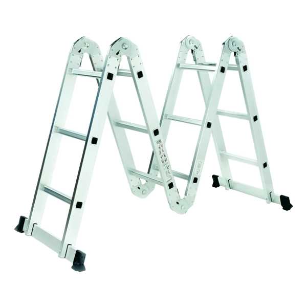 Escalera 3.80mt De Aluminio Convertible 12 Escalones Goldex