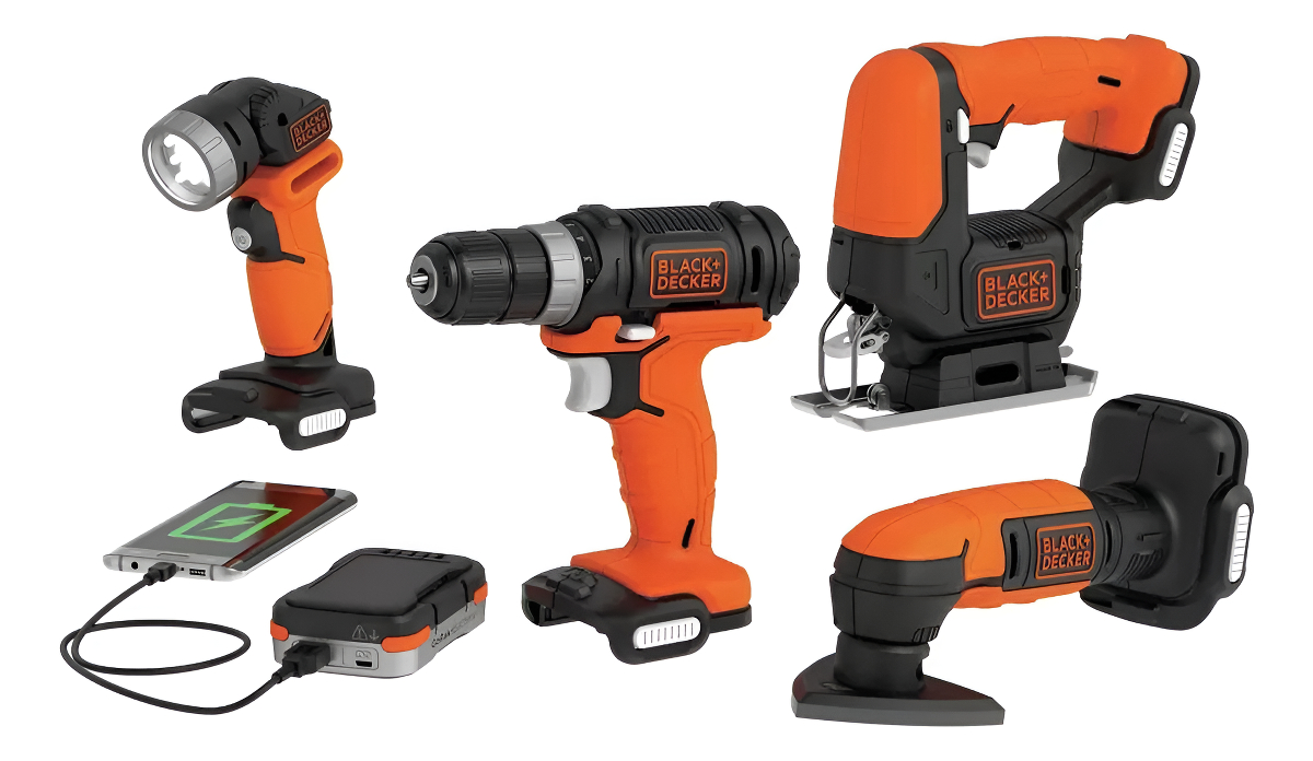 Kit 4 Herramienta Eléctrica12v Gopack Black+decker Bdck502c1