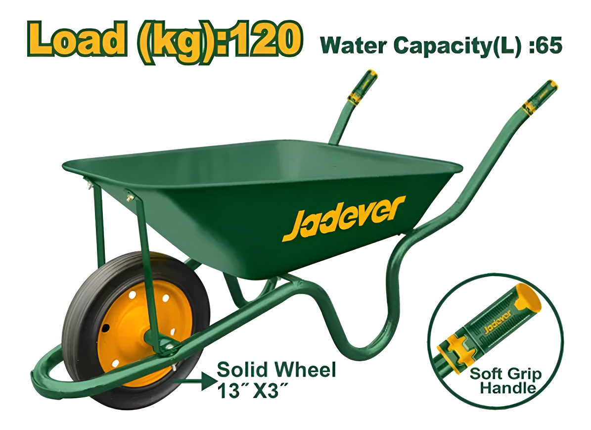 Carretilla Rueda Maciza Jadever 120kg Jdwb3f02 Color Verde