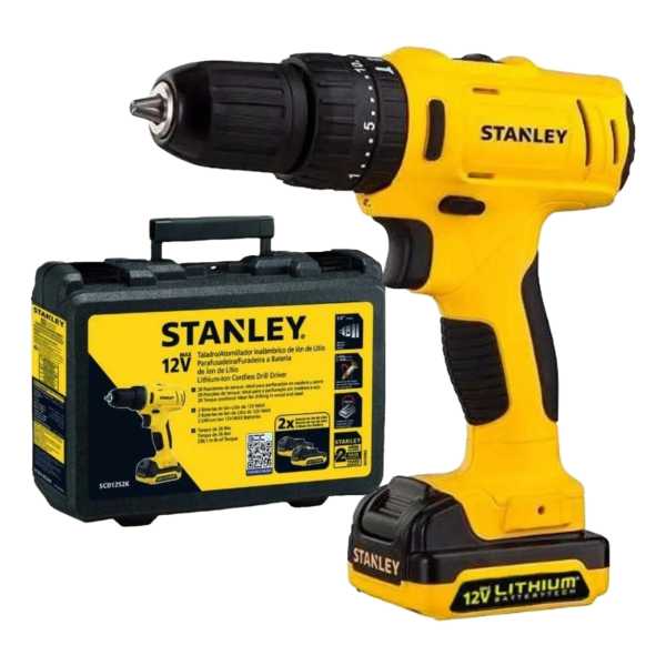 Taladro Atornillador Stanley Inalámbrico Percutor Sch121s2k - Imagen 3