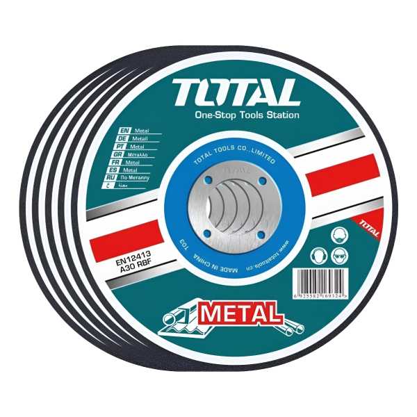 Disco Corte Metal Total 230mm (9) 1.9mm Amoladora 5 Unidades