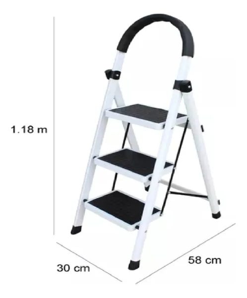 Escalera De Acero Tijera Plegable 3 Escalones Antideslizante - Imagen 3