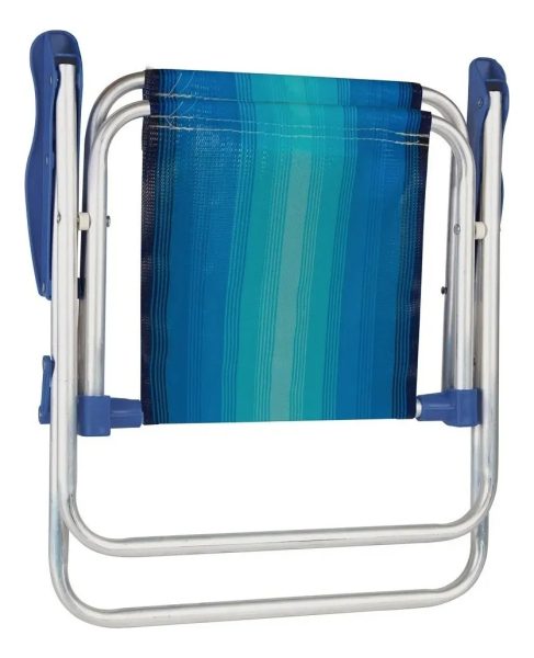 Sillas Para Niños Playeras Alta Aluminio Azul Mor - Imagen 4