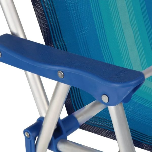 Sillas Para Niños Playeras Alta Aluminio Azul Mor - Imagen 5