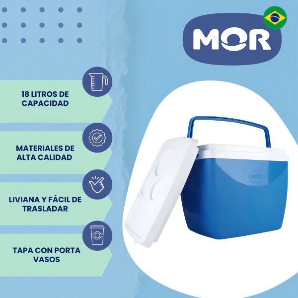 Conservadora Heladerita Portátil Playa Camping 18 L Mor - Imagen 3